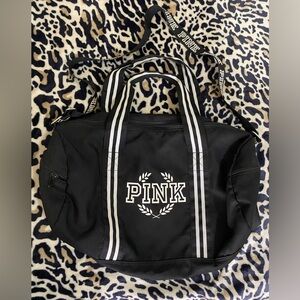 PINK Victoria's Secret Black and White Travel Bag